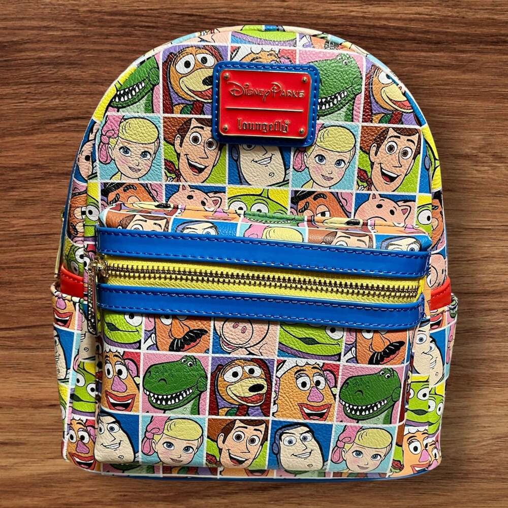 Loungefly Disney Parks Toy Story Character Squares AOP Mini Backpack